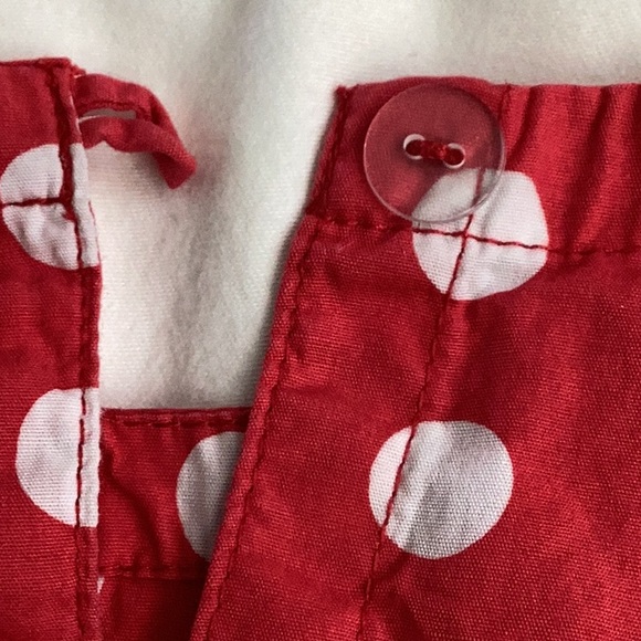 Frumpy Rumps red and white polka dot dress.  12 month old dress with navy ruffle - Picture 4 of 5